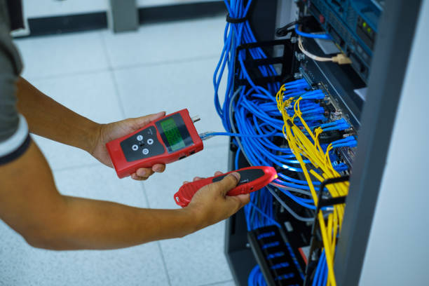 Network tester tools and system administrators will test the network cable in network data center room