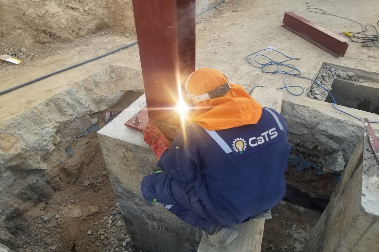 Welding of base plate for steel structurals